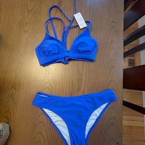 Brand New Cupshe Royal Blue Blue Bikini Set S
